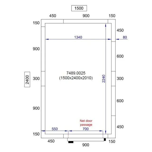 Panneau Isolant Chambre Froide - 1500 x 2400 x 2010 mm