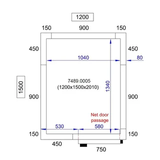 Pannello Isolante Cellula Frigorifera - 1200x1500x2010 mm