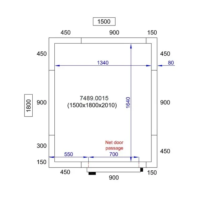 Isothermal Panel Cold Room - Dimensions 1500x1800x2010 mm