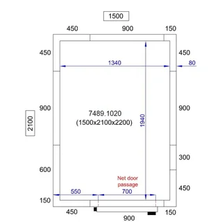 Cold Room Panel 1500x2100x2200 mm - Refrigerated Insulation