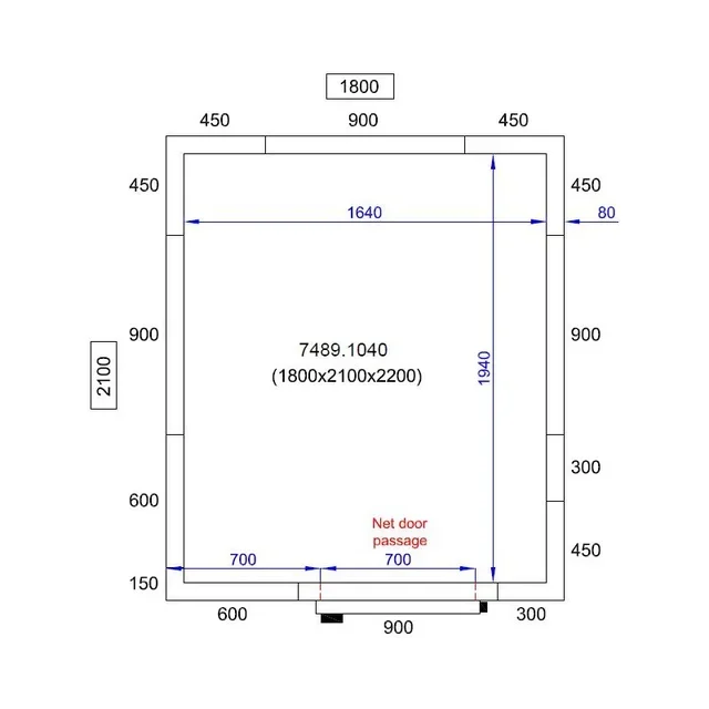 Kühlzellen-Isolierpaneel 1800x2100x2200 mm - Professionelle Kälteisolierung