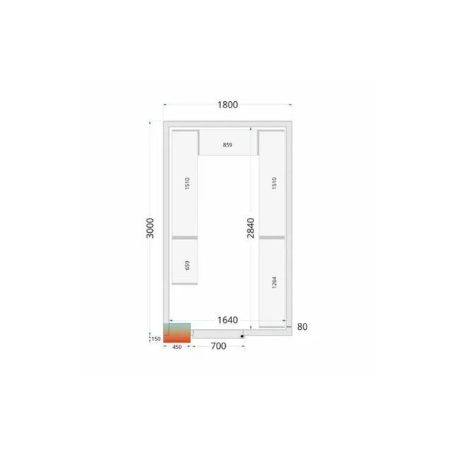 Insulated Cold Room Panel - 1800x3000x2200 mm