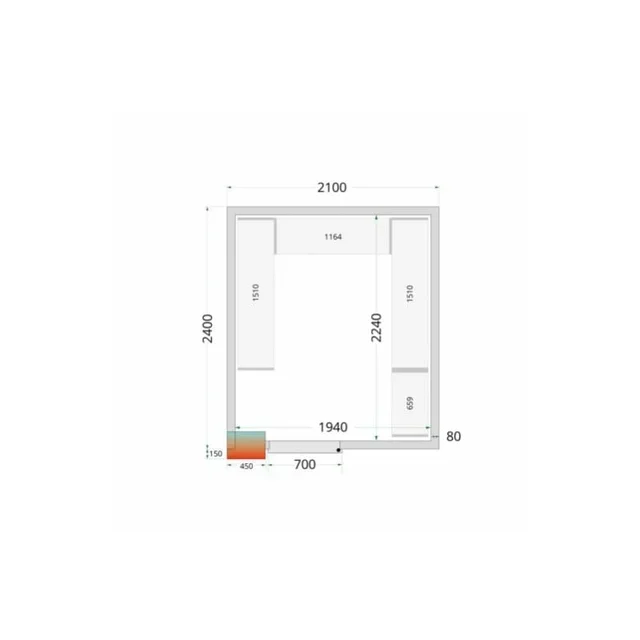 Cold Room Insulated Panel - 2100x2400x2200 mm