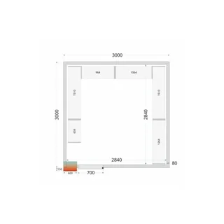 Panel Isotérmico Cámara Frigorífica 3000×3000×2200 mm