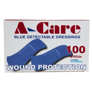 Blue Detectable Adhesive Bandages 70x25 mm - Box of 100 units