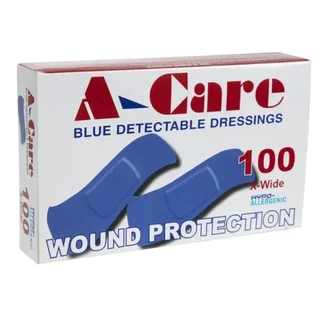 Blue Detectable Adhesive Bandages 70x25 mm - Box of 100 units