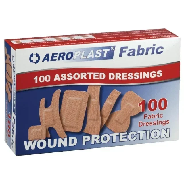 Assorted Color Fabric Bandages - Box of 100 Units
