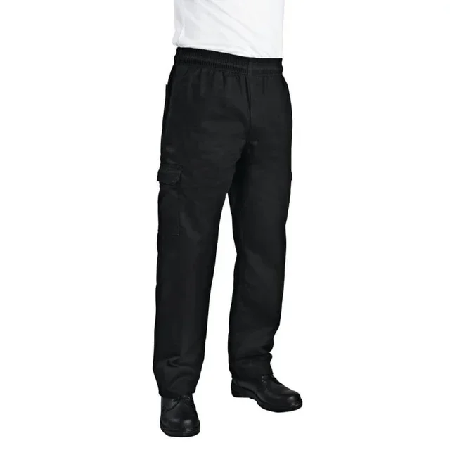 Pantaloni Cargo da Cucina Unisex Neri Taglia M - Tasca Multifunzione