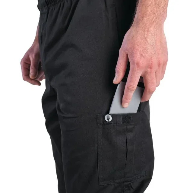 Pantalón Cargo de Cocina Negro Unisex Talla S