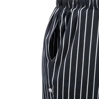 Pantalon Chef Unisexe Coupe Baggy Rayures Noir Blanc - Taille S
