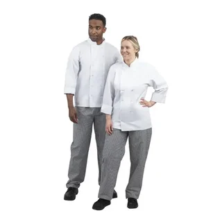 Pantaloni da Cucina Unisex Vegas a Piccoli Quadretti Bianchi e Neri - Taglia S