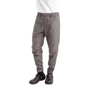 Koch Jogger Hose Gestreift Schwarz Weiß Größe L - Professionelle Küche