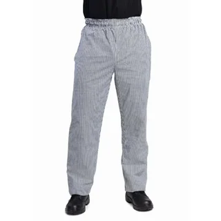Pantaloni da Cuoco Unisex Vegas Quadri Vichy Nero e Bianco Taglia L