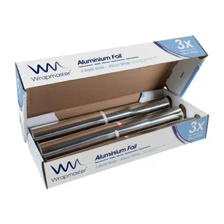 Papel de Aluminio para Alimentos - 90 metros x 45 cm - Pack de 3 Rollos Profesionales