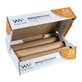 Pack of 3 Parchment Paper Rolls - 50 Meters x 30 cm - Non-Stick Baking Paper