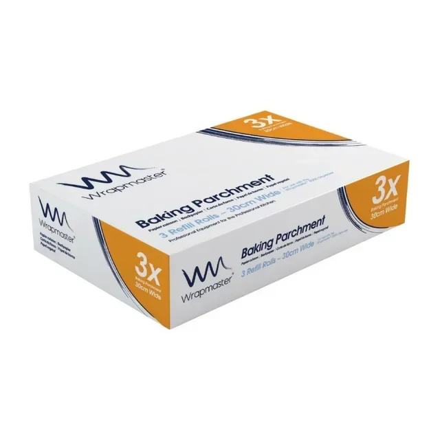 Pack of 3 Parchment Paper Rolls - 50 Meters x 30 cm - Non-Stick Baking Paper