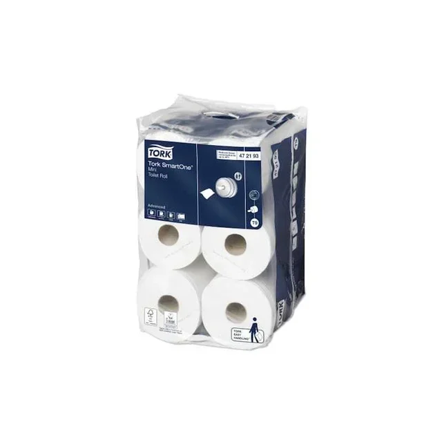 Tork SmartOne Advanced White Toilet Paper Rolls - Compatible with Mini Dispenser - Pack of 12 Units