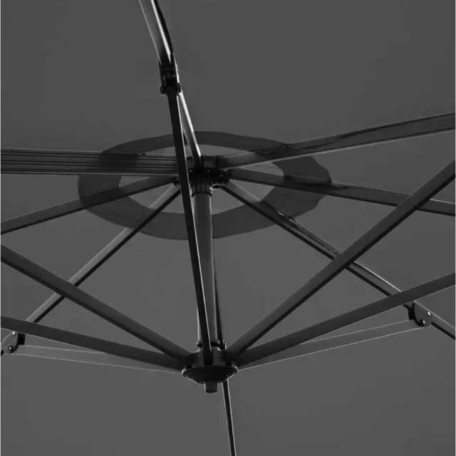 Parasol Excéntrico Venice Redondo Giratorio 360° Negro - Diámetro 3,5 m