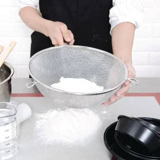 Peneira Fina de Aço Inoxidável 24 cm - Coador de Cozinha Profissional