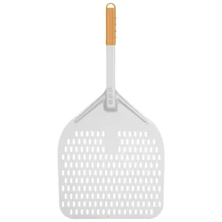 Quadratische perforierte Pizzaschaufel kurzer Griff 35x71 cm - 350x710 mm