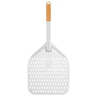 Pala per Pizza Quadrata Forata Manico Corto 30x66 cm - Acciaio Inossidabile