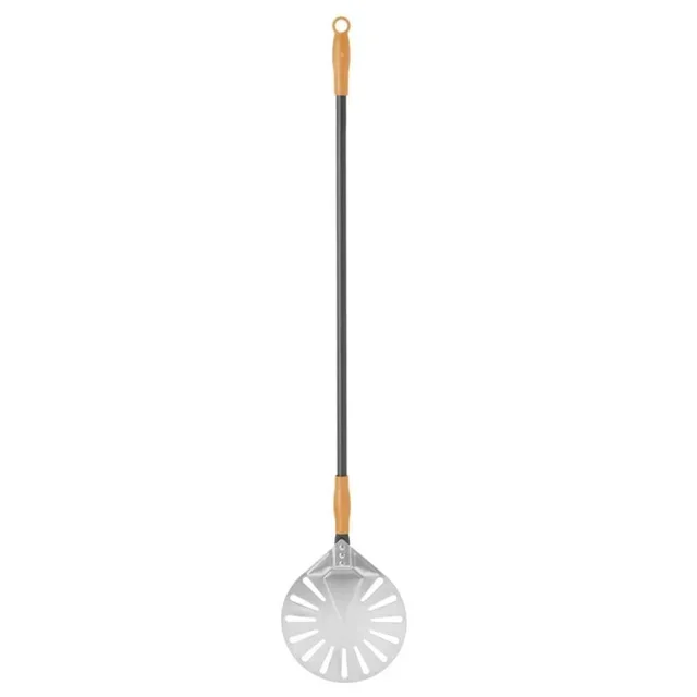 Pala para Pizza Redonda de Acero Inoxidable Perforada - Ø 230 mm - Mango 1200 mm