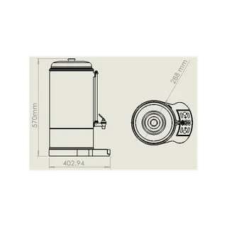 Cafeteira Percoladora de Parede Dupla em Aço Inoxidável - 10 Litros
