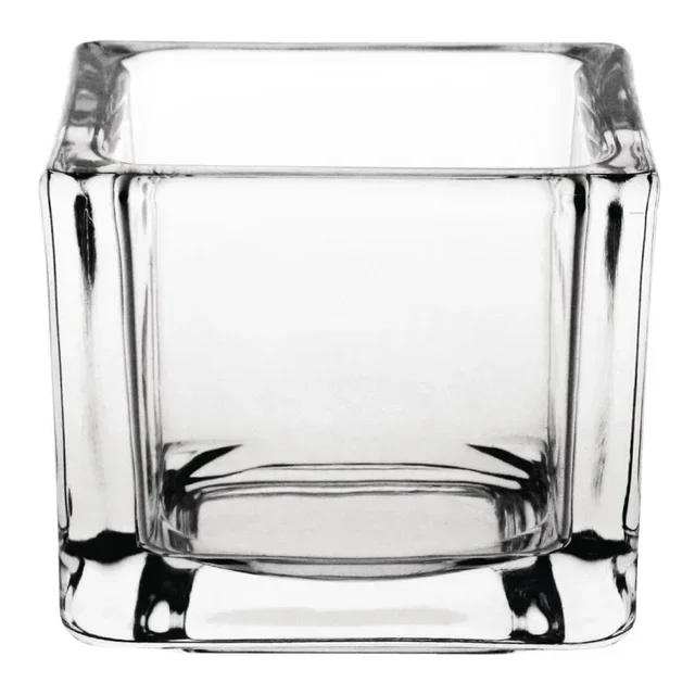 Photophore Cube Verre Transparent - Pack 6 Pièces