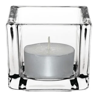 Glass Cube Tealight Holder - Set of 6