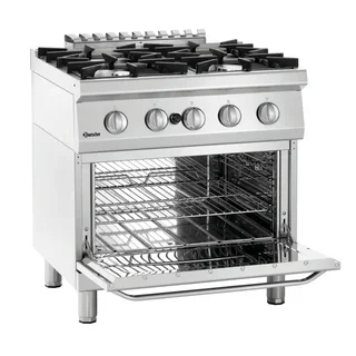 Gasherd Serie 700 - 4 Gasbrenner mit GN2/1 Profi-Backofen