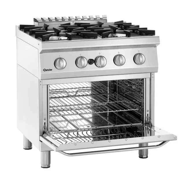 Fogão de Cozinha Série 700 - 4 Bocas a Gás com Forno Profissional GN2/1