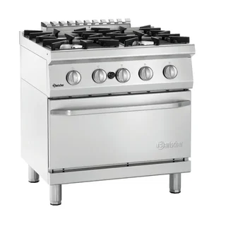 Gasherd Serie 700 - 4 Gasbrenner mit GN2/1 Profi-Backofen