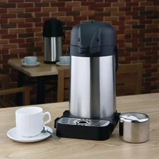 Double Wall Stainless Steel Insulated Pitcher with Pump - 1.9 L