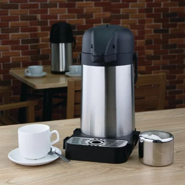 Double Wall Stainless Steel Insulated Pitcher with Pump - 1.9 L