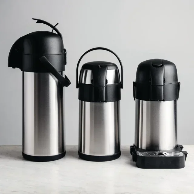 Double Wall Stainless Steel Insulated Pitcher with Pump - 1.9 L