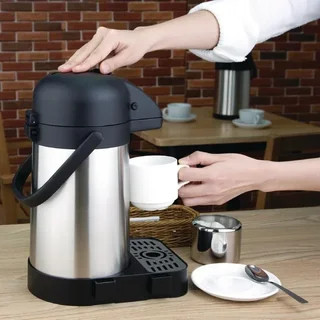 Double Wall Stainless Steel Insulated Pitcher with Pump - 1.9 L