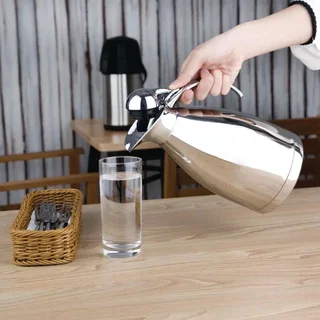 Stainless Steel Insulated Pitcher with Hinged Lid 1.5 Liters