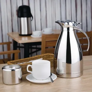 Stainless Steel Insulated Pitcher with Hinged Lid 1.5 Liters