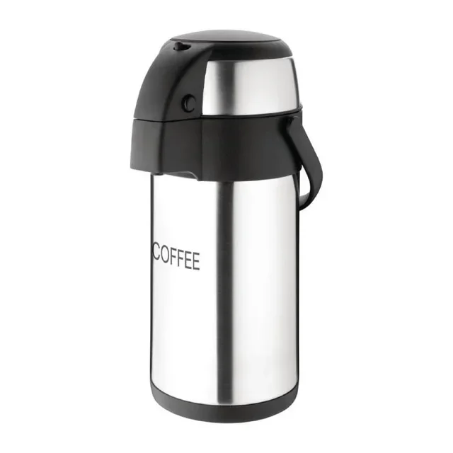 Insulated Pump Coffee Pot - Stainless Steel 3 Liters