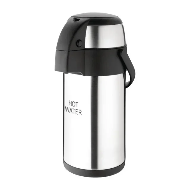 Stainless Steel Insulated Beverage Dispenser with Pump - 3 Liter Capacity