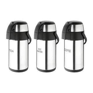 Stainless Steel Insulated Beverage Dispenser with Pump - 3 Liter Capacity