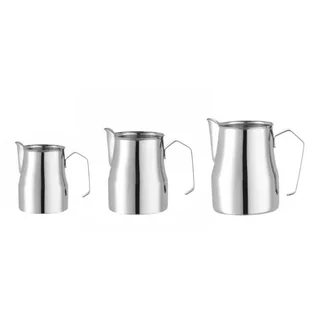 Milk Jug with V-Shaped Spout 450 ml - Stainless Steel Milk Pitcher 0.45 Litre