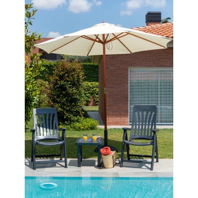 Siro Black Parasol Base - Round Base 50 cm - Weight 35 kg