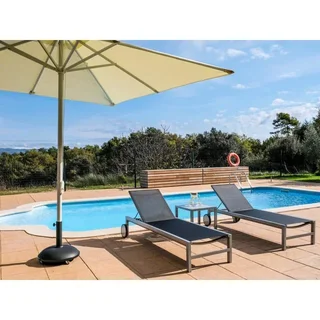 Siro Black Parasol Base - Round Base 50 cm - Weight 35 kg