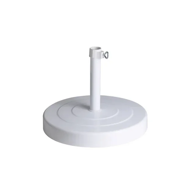 Base de Parasol de Metal Blanco - 38 kg - Base Redonda Estable para Jardín y Terraza