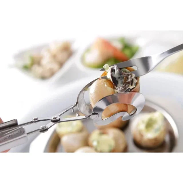 Pinça para Caracóis em Aço Inoxidável - Conjunto de 2 Pinças de Cozinha para Marisco