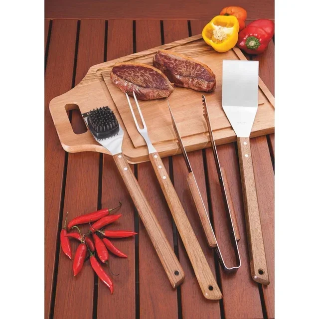 Wooden Grill Tongs - 37 cm Length