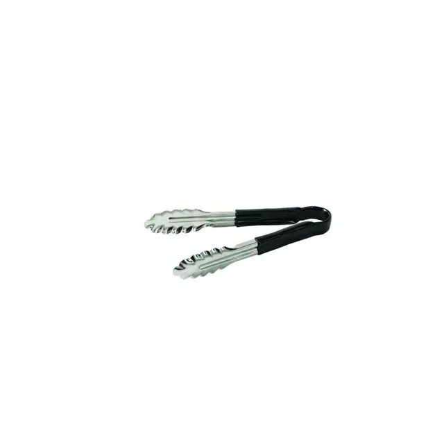 Black Kitchen Tongs Stainless Steel and PVC - 24 cm