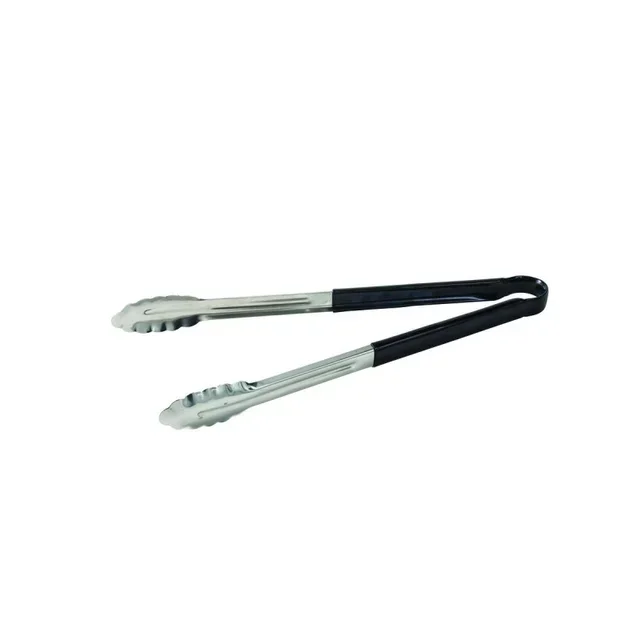 Black Kitchen Tongs Stainless Steel and PVC - 40 cm