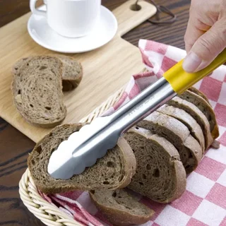 Pinça de Cozinha Profissional Amarela - Aço Inoxidável 30 cm